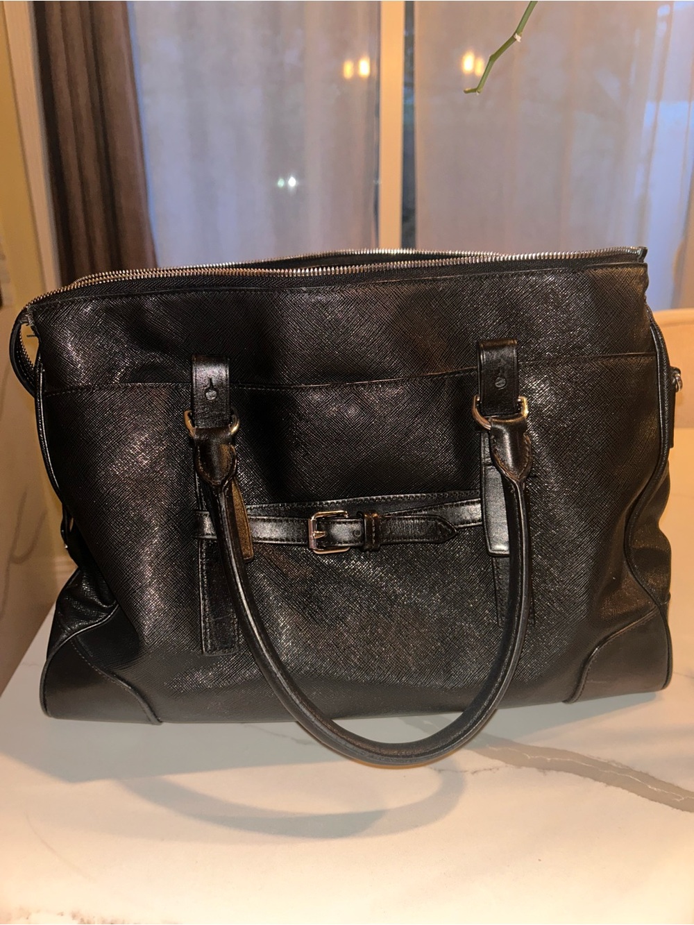 Tumi Black Leather Laptop Tote - Picture 11 of 13